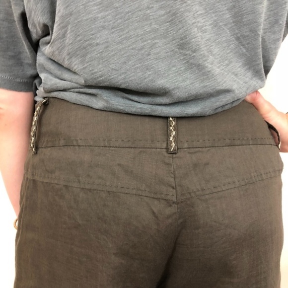 Elie Tahari Wide Leg Pleated Linen Palazzo Pants - Picture 5 of 7